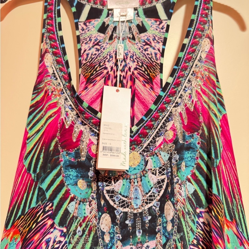 Camilla Vibrant Multicolor Beaded maxi dress. Size small. - Picture 3 of 6